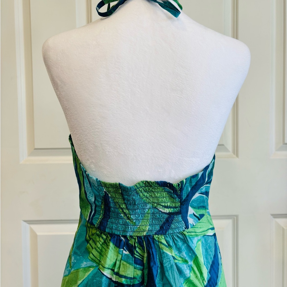 H&M Maxi Halter Dress in Blue & Green Abstract Print - Picture 6 of 6